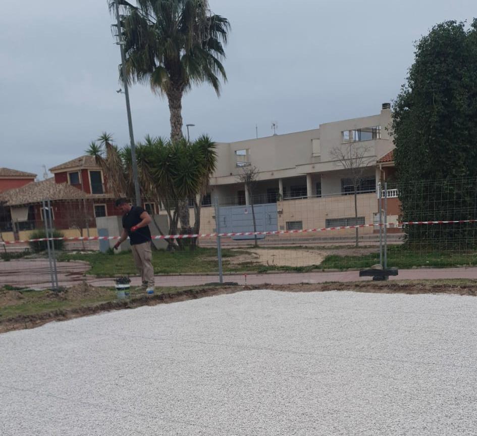 Obra civil para la instalación de un parque
